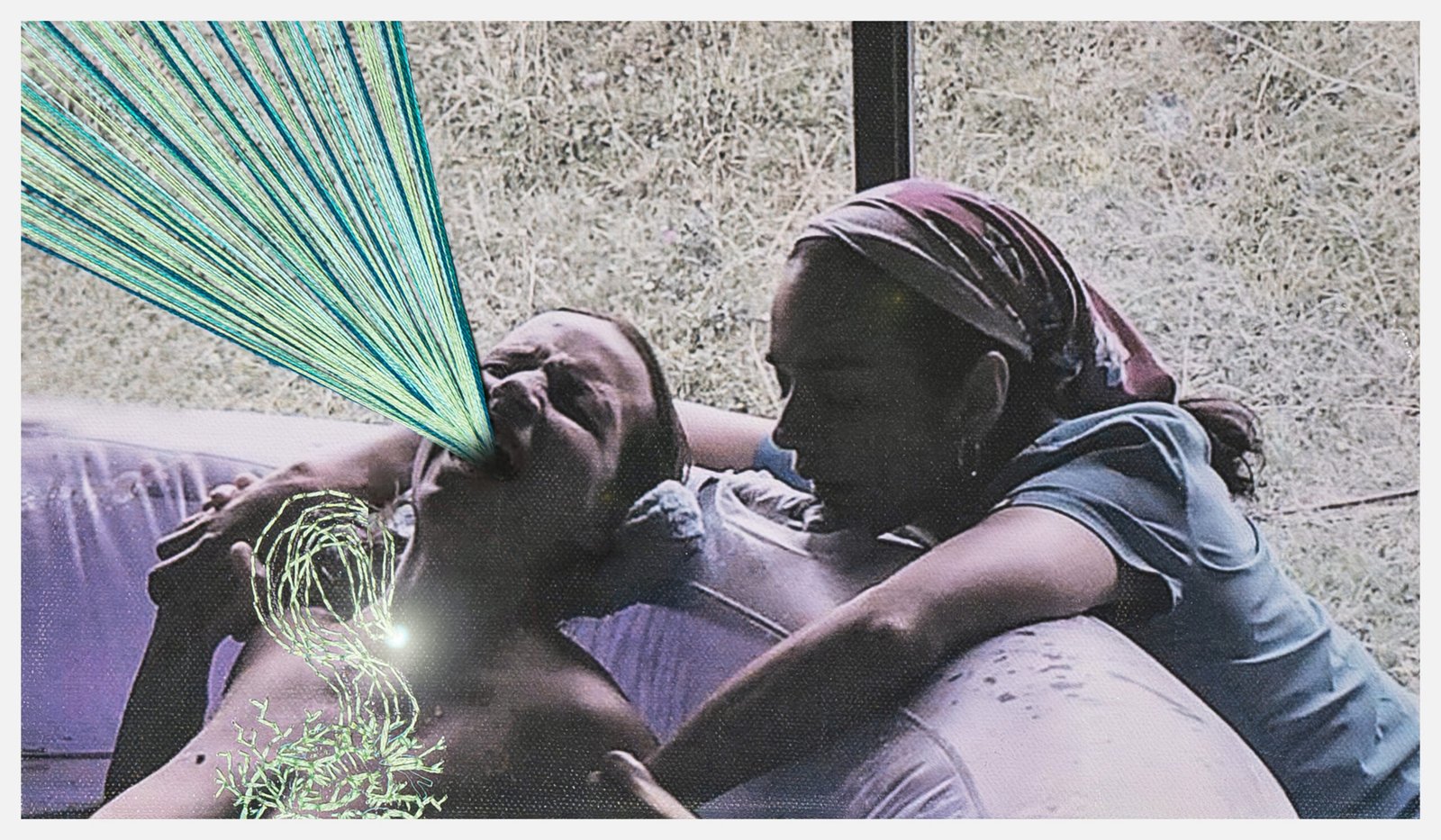 Escena de parto — bordado simbólico